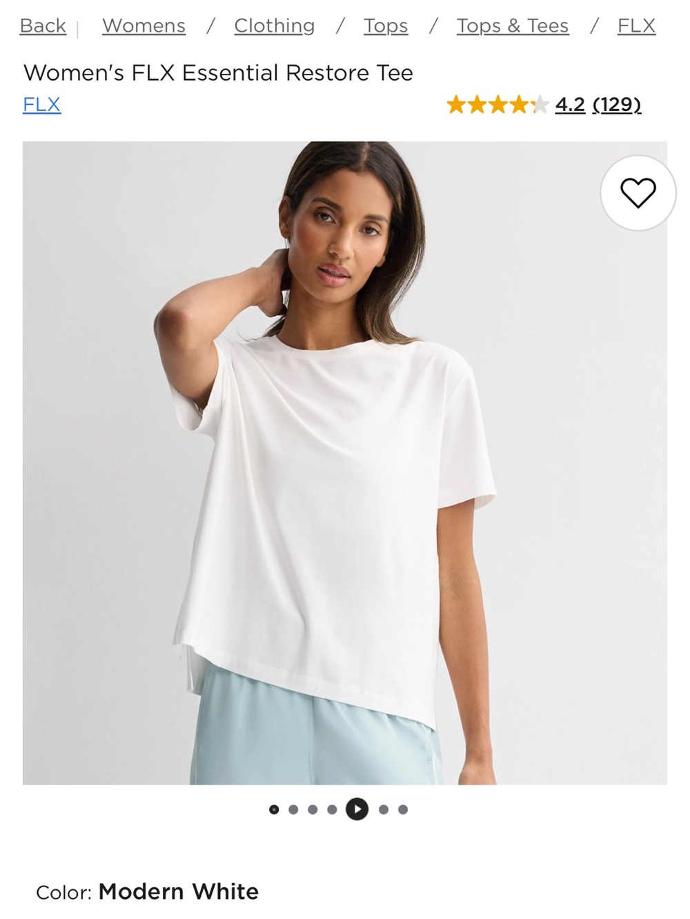 FLX Women's Essential Restore Tee - Size M - Modern White